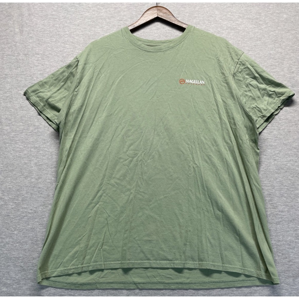 Magellan Outdoors T-Shirt Mens 2XL Turf Green Graphic Back Everyday Crew Neck
